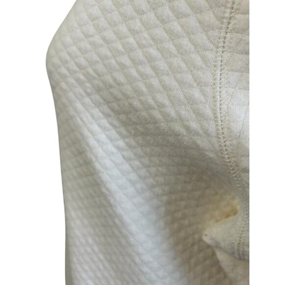 LL Bean Soft Cozy Pull Over Cowl Neck Sweatshirt Quilted Design Cream  size XL - Picture 9 of 9
